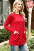 Knit Front Pocket Long Sleeved Top 2