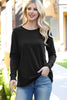 Solid Long Sleeve Round Neck Top