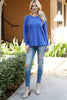 Solid Long Sleeve Round Neck Top