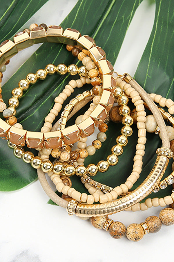 HDB2269 - PLUS SIZE STACKABLE BEADS BRACELET SET