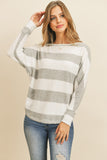 Striped Boat Neckline Sweater