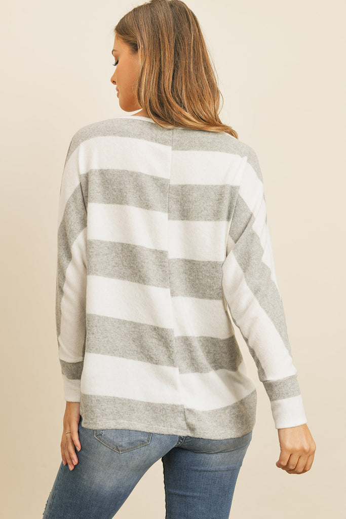 Striped Boat Neckline Sweater
