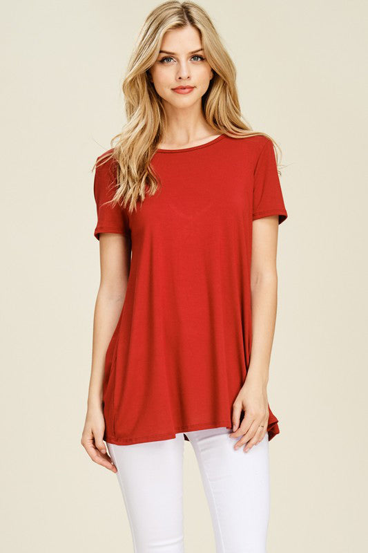 Short Sleeve Back Cut-Out Top