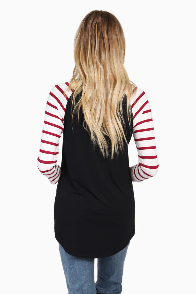 Striped Sleeve Raglan Tee