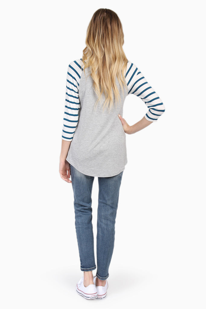 Striped Sleeve Raglan Tee