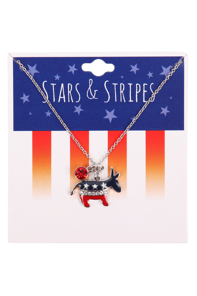 15824 - USA FLAG DEMOCRATS DONKEY NECKLACE