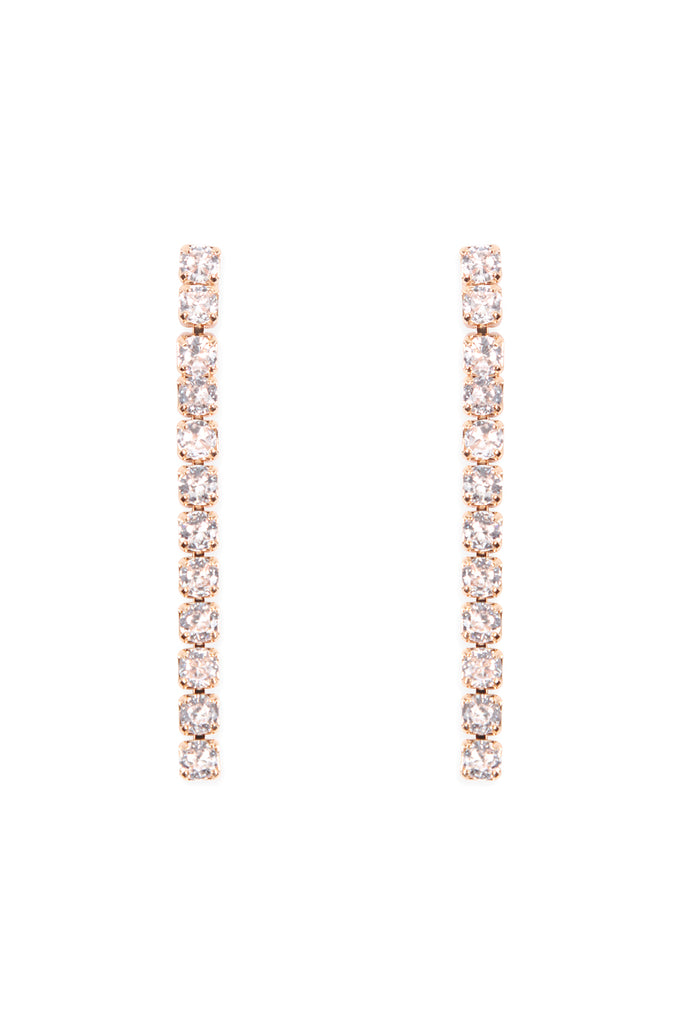 CUBIC ZIRCONIA 3MM 1 ROW NECKLACE AND EARRING SET