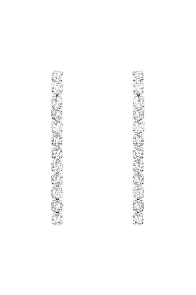 CUBIC ZIRCONIA 3MM 1 ROW NECKLACE AND EARRING SET