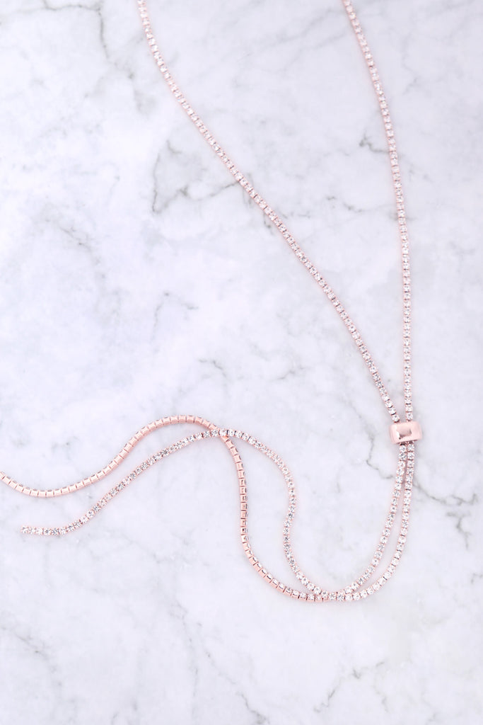 RHINESTONE 47" SLIDER NECKLACE