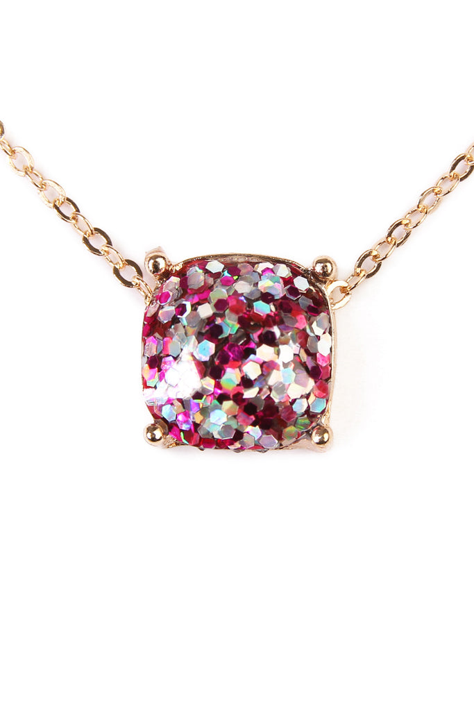 16355 - CUSHION GLITTER NECKLACE