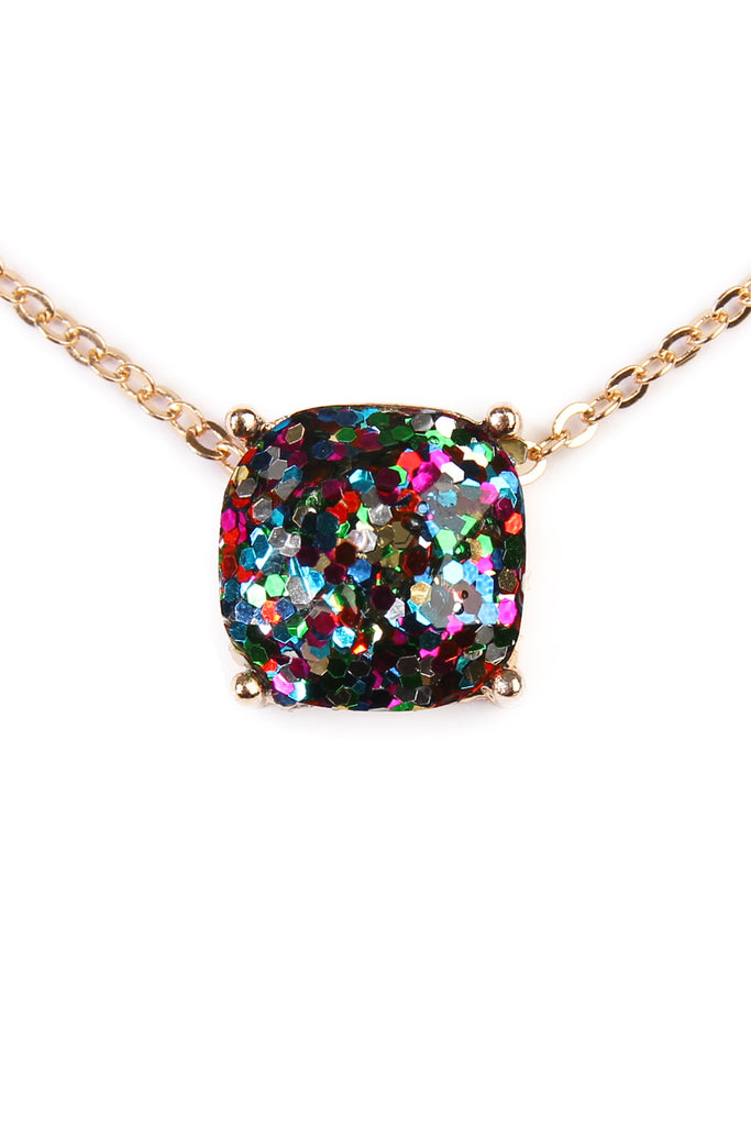 16355 - CUSHION GLITTER NECKLACE