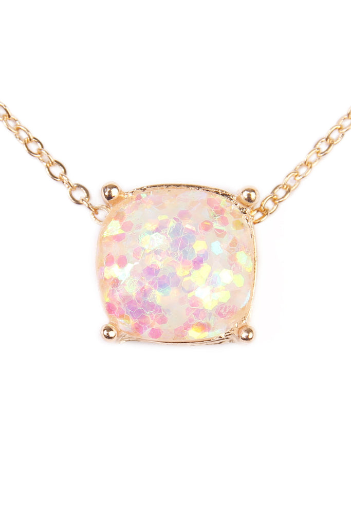 16355 - CUSHION GLITTER NECKLACE