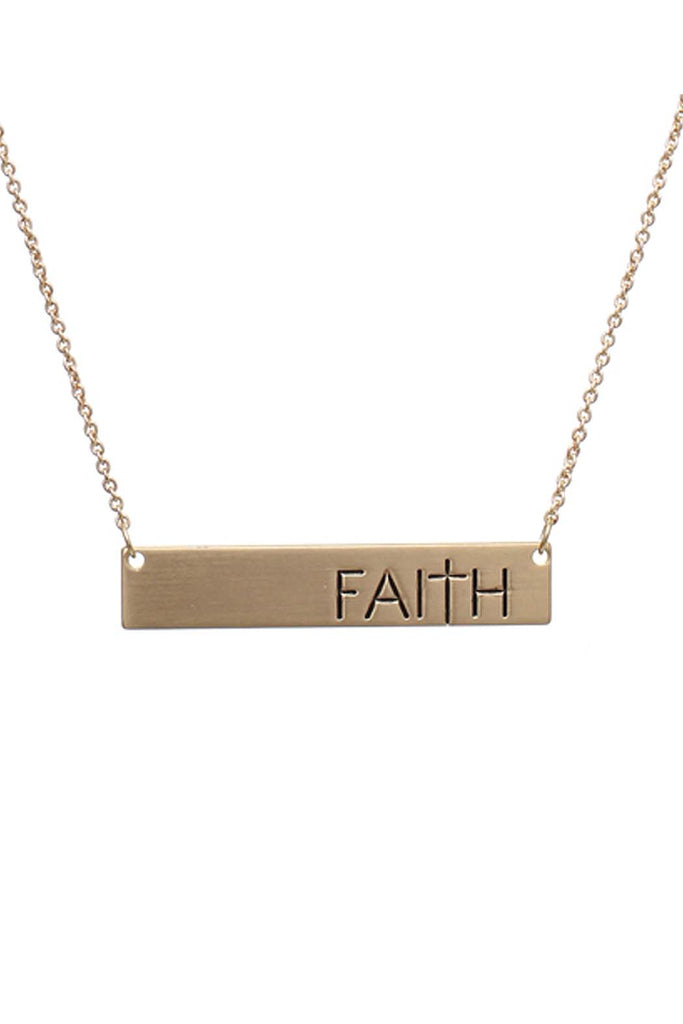 "FAITH" MESSAGE BAR NECKLACE