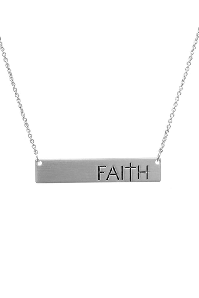 "FAITH" MESSAGE BAR NECKLACE