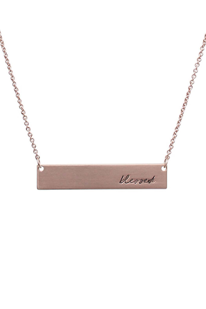 "Blessed" Message Bar Necklace