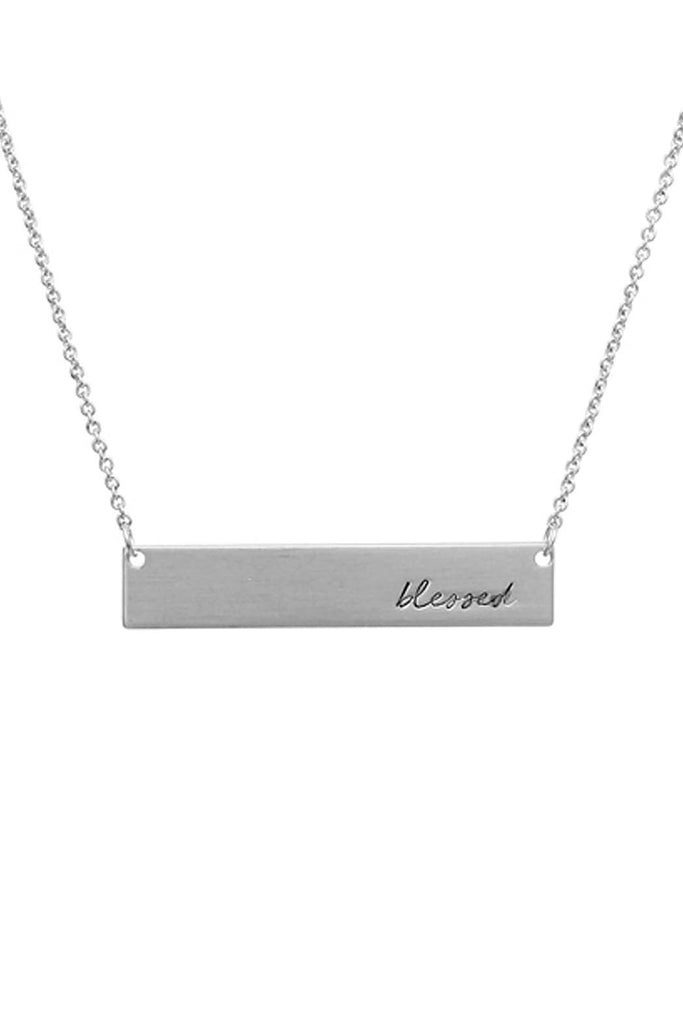 "Blessed" Message Bar Necklace