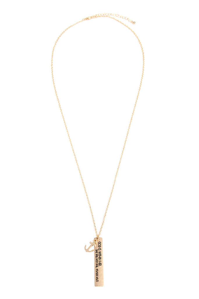 MESSAGE "GOD WITHIN HER" CHARM PENDANT NECKLACE