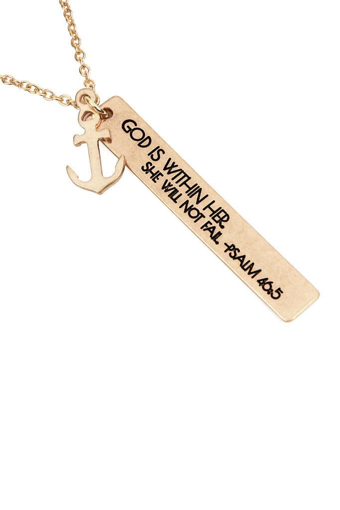 MESSAGE "GOD WITHIN HER" CHARM PENDANT NECKLACE