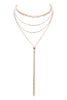 RHINESTONE 4 STRANDS STATEMENT W/SLIDER NECKLACE