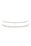 17877 - FRESH WATER PEARL CHARM LAYERED CHOKER NECKLACE