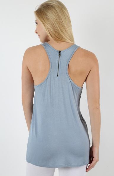 Racer Back Zipper Tank Top