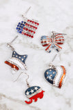 AMERICAN FLAG STAR ACCENT EARRINGS