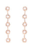 25431 - RHINESTONE PEARL FIVE FLOWER DROP LINKED EARRINGS