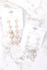25431 - RHINESTONE PEARL FIVE FLOWER DROP LINKED EARRINGS