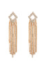 25601 - 2-LINE RHINESTONE RHOMBUS FRINGE EARRINGS