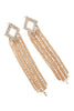 25601 - 2-LINE RHINESTONE RHOMBUS FRINGE EARRINGS