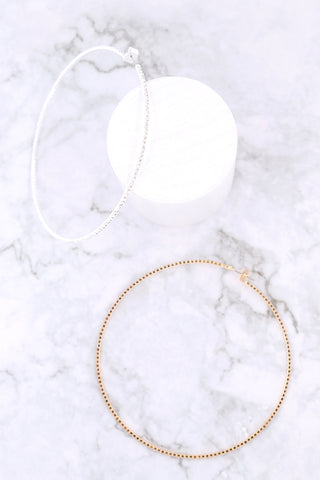 DAINTY RHINESTONE LAYERED CHOKER NECKLACE