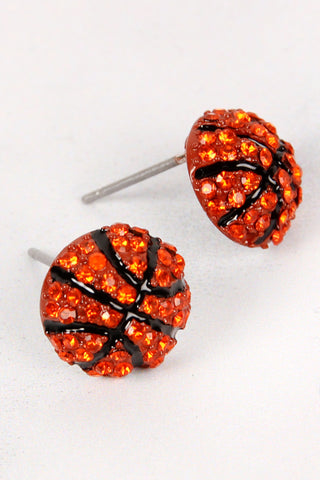 26692 - SUEDE CRYSTAL SOFTBALL EARRINGS