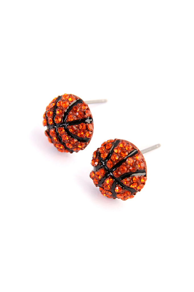 25719 -  BASKETBALL SPORTS CHARM STUD EARRINGS