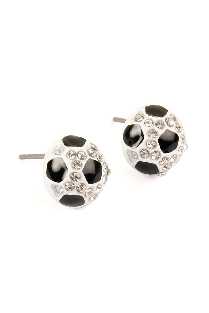 25898 -  SOCCER BALL CHARM STUD EARRINGS