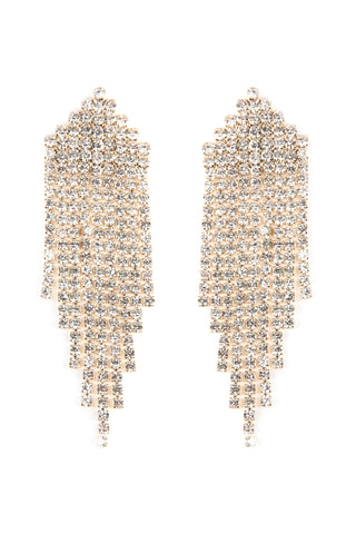 Metal Cork Pattern Animal Fringe Marquise Earrings