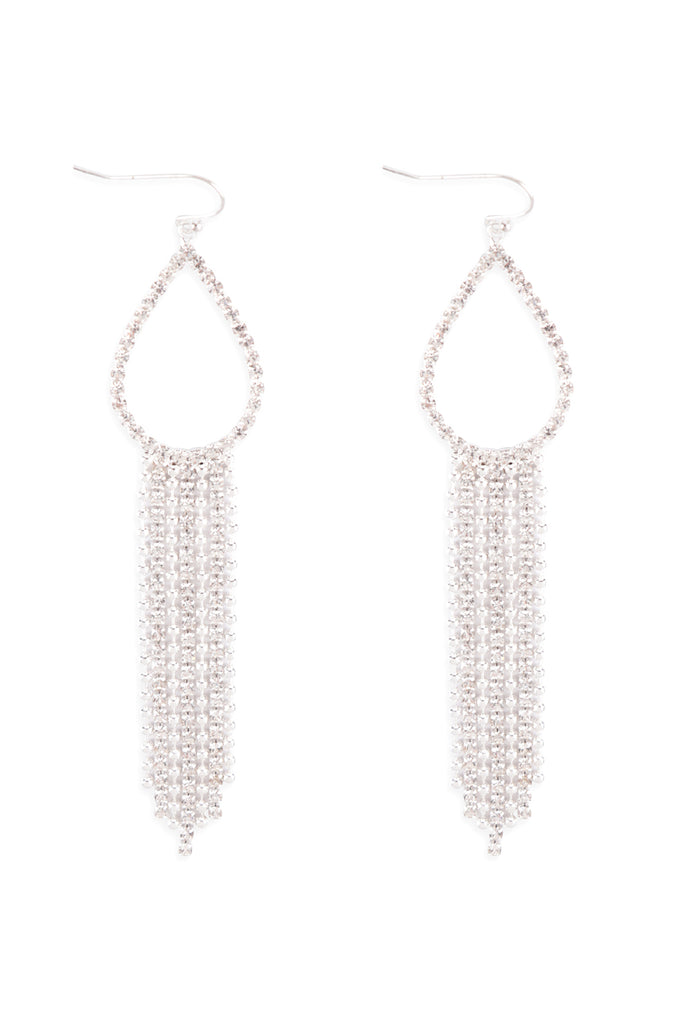 TEARDROP SHAPE FRINGE BRIDAL EARRINGS