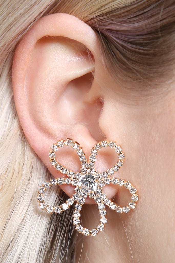 30MM FLOWER OUTLINE STUD EARRING