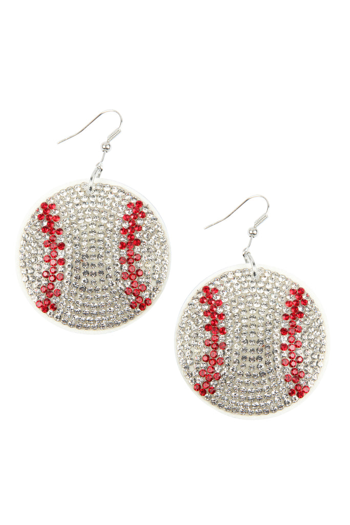 26692 - SUEDE CRYSTAL SOFTBALL EARRINGS