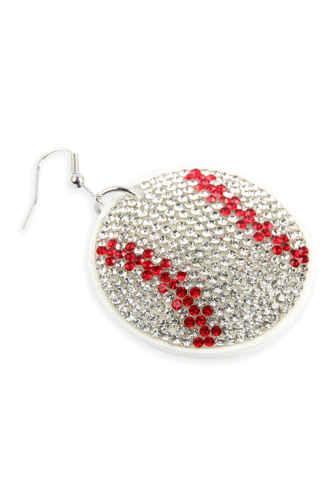 26692 - SUEDE CRYSTAL SOFTBALL EARRINGS