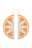SUEDE CRYSTAL SLICE ORANGE DROP EARRINGS