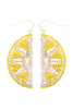 26722 - SUEDE CRYSTAL LEMON DROP EARRINGS