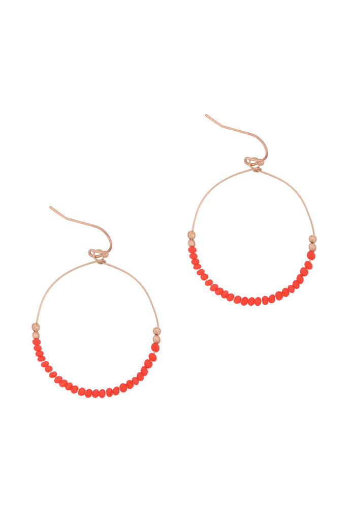 GLASS BEAD ROUND EARRINGS