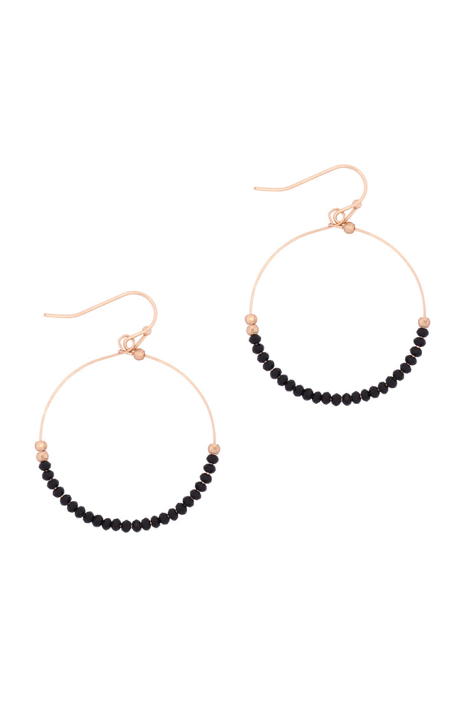 GLASS BEAD ROUND EARRINGS