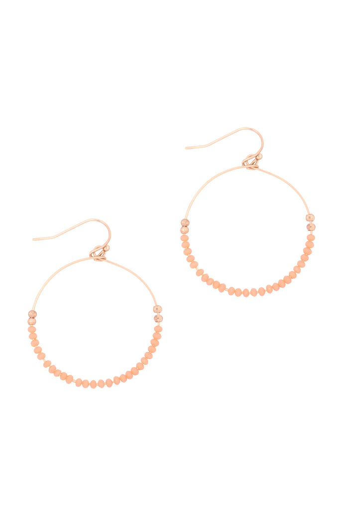 GLASS BEAD ROUND EARRINGS