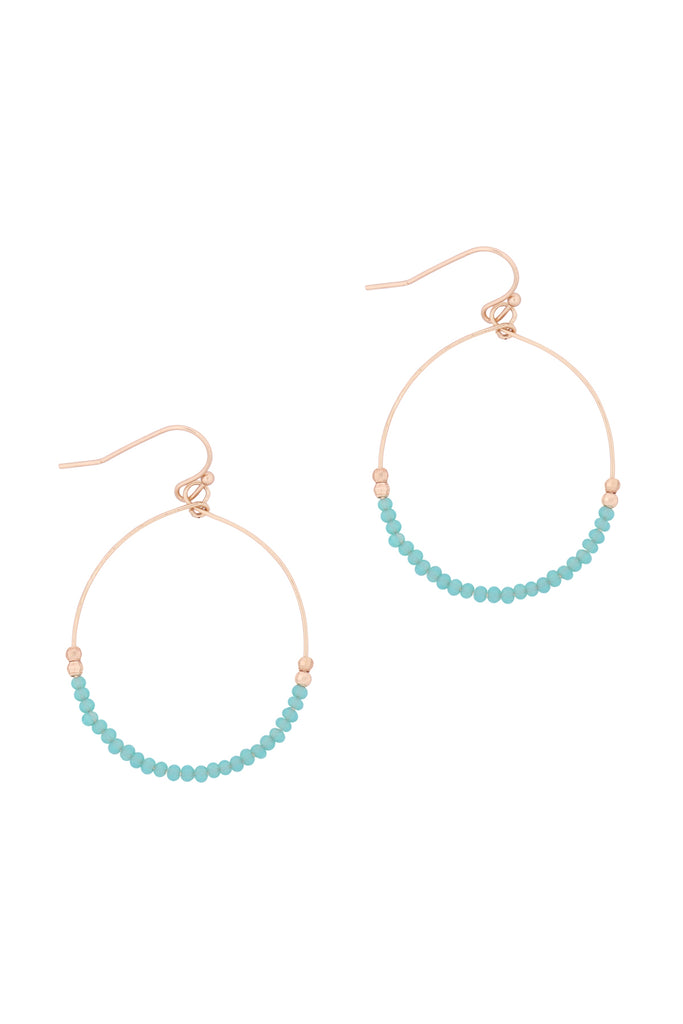 GLASS BEAD ROUND EARRINGS