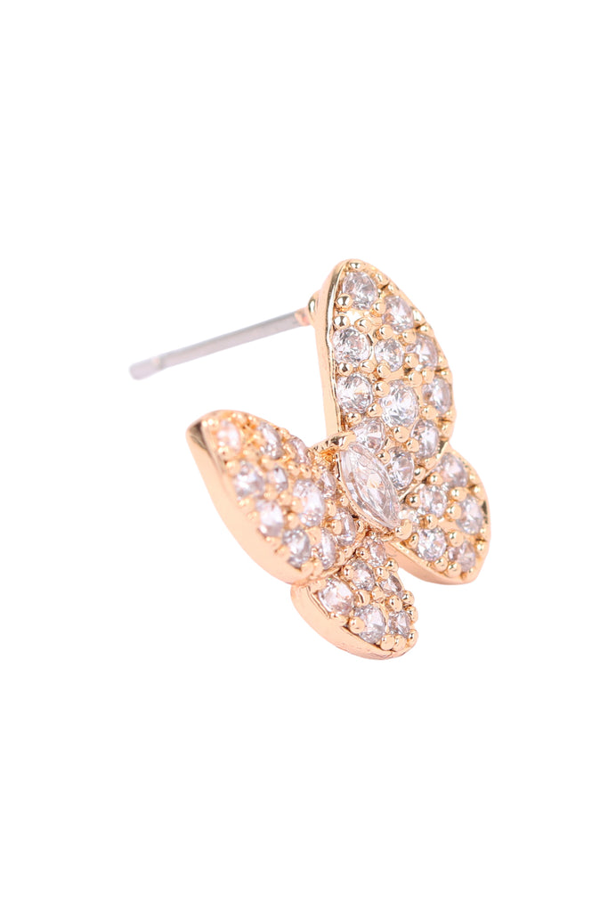 26893 - CUBIC ZIRCONIA PAVE BUTTERFLY STUD EARRINGS