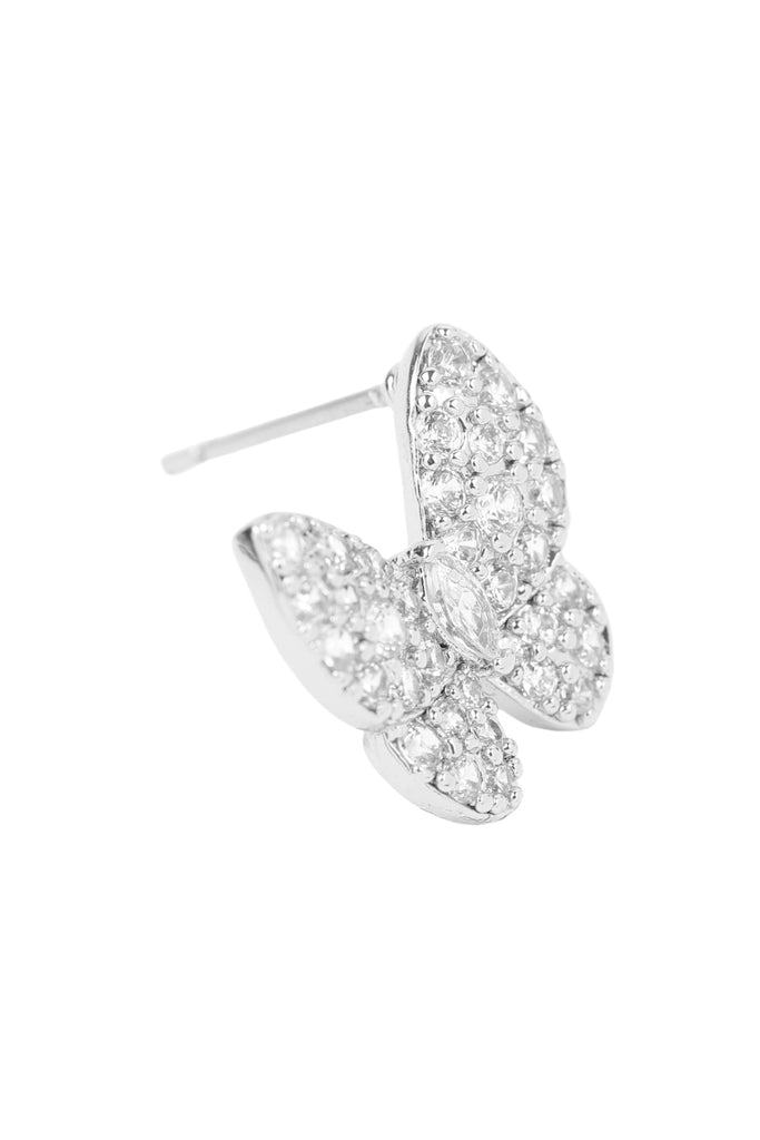 26893 - CUBIC ZIRCONIA PAVE BUTTERFLY STUD EARRINGS