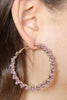 26924 - WIRED GLASS BEADS WRAP HOOP EARRINGS