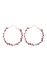 26924 - WIRED GLASS BEADS WRAP HOOP EARRINGS