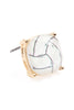 27055 - SPORTS CUSHION CUT VOLLEYBALL STUD EARRINGS